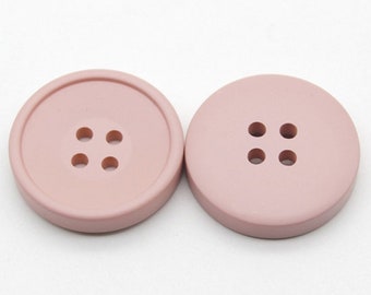 9 boutons 21 mm, 30 mm ronds en résine rose clair