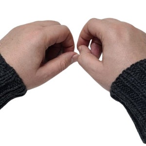 Pulswärmer handgestrickt dunkelgrau Herren Einheitsgröße für Ihn Modell 8 Herren zdjęcie 2