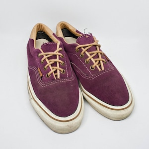 80s VANS Sneakers -  - Size 7.5 Womens - Vtg Purple Suede Leather Vans Shoes - 90s - Lace Up Shoes - Vintage VANS Sneakers - Skate Fashion