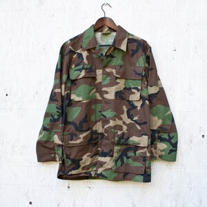 Camo Military Jacket - Mens Medium - Vtg Camoflauge Coat - Oversized - Grunge - 80s USA Army Jacket - Lightweight Combat Jacket
