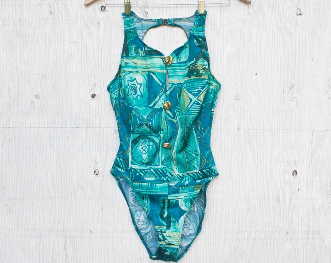 90s One Piece Swimsuit Vintage High Cut Bathing Suit Etsy