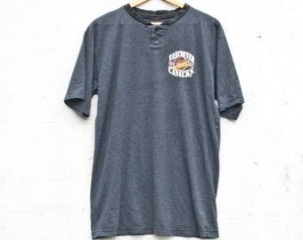 90S Vancouver Canucks Tshirt - XL - VTG NHL Shirt - Black Grey Striped Tee - 1990s Canucks Tee