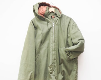 Insulated Military Parka - Size 42 - Vtg Canvas Combat Jacket - Army Uniform - Ski Jacket - Vintage Military Coat