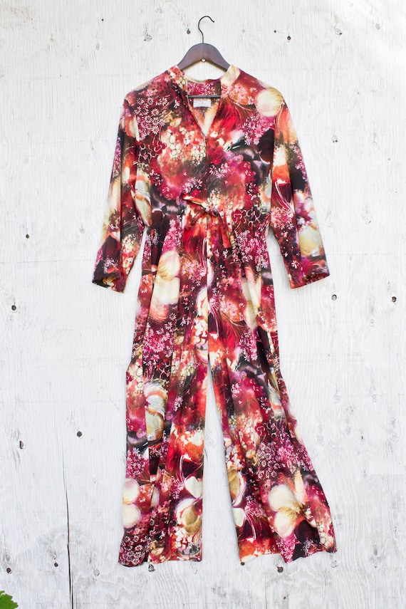 60s Loungees Jumpsuit - VIntage Boho Robe - Judy G