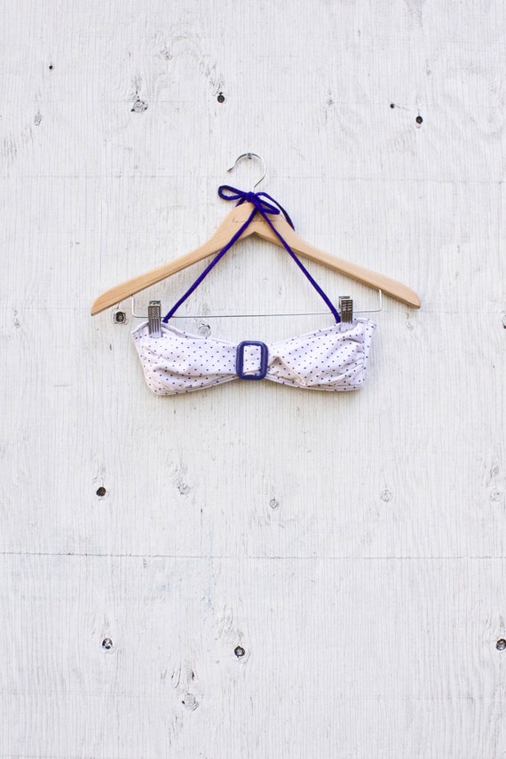 90s Polkadot Strapless Bikini Top - Vintage Swimsu