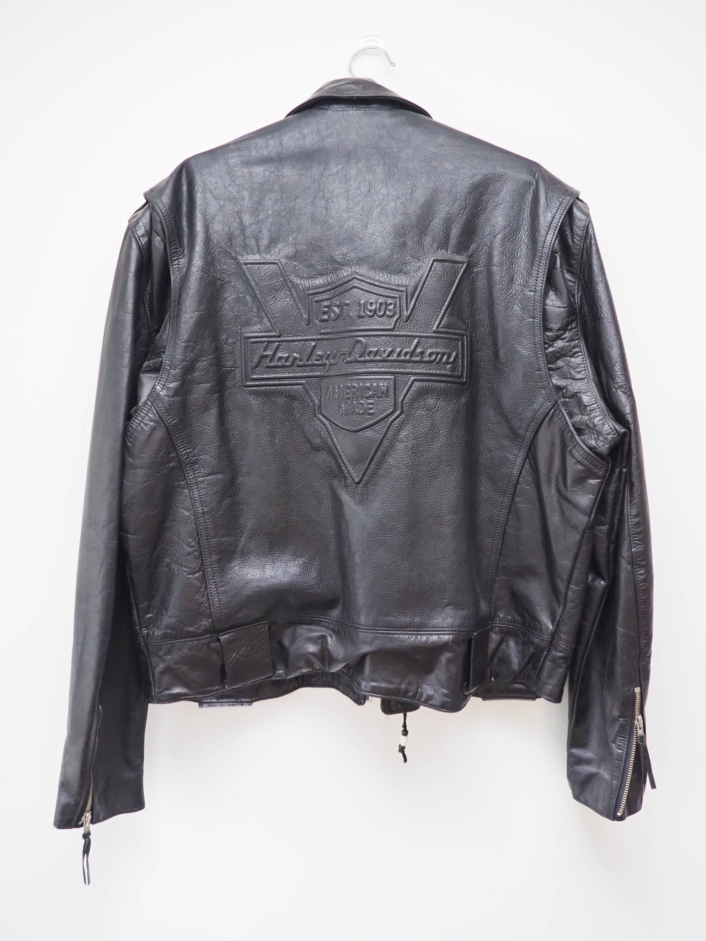 Vtg Harley Davidson Leather Motorcycle Jacket XL Black - Etsy Canada