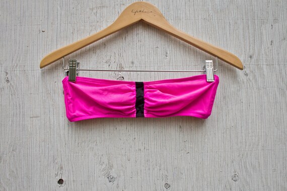 90s Pink Strapless Bikini Top - Vintage Swimsuit B