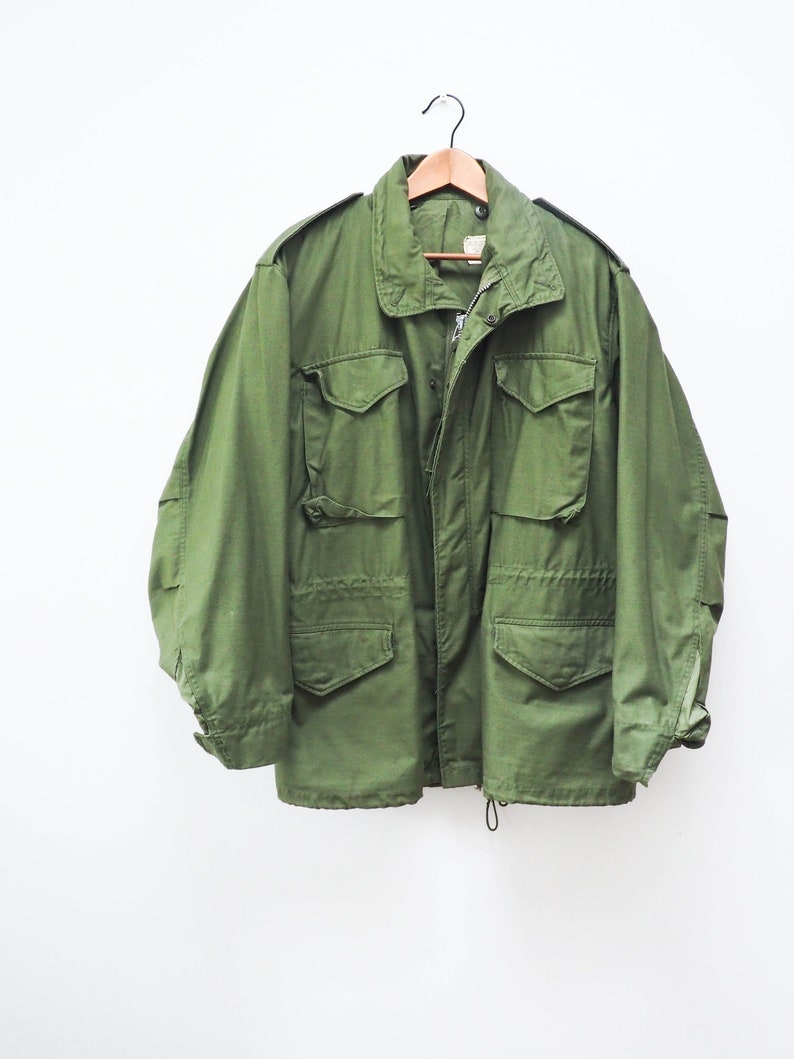 Olive Green Military Field Coat Green Army Jacket Grunge Etsy