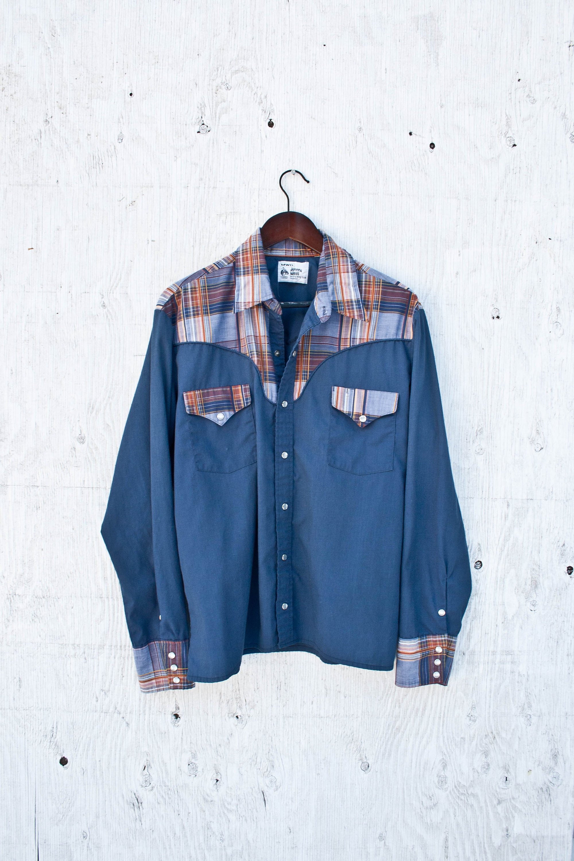 MWG Johnny West Western Shirt VTG Long 