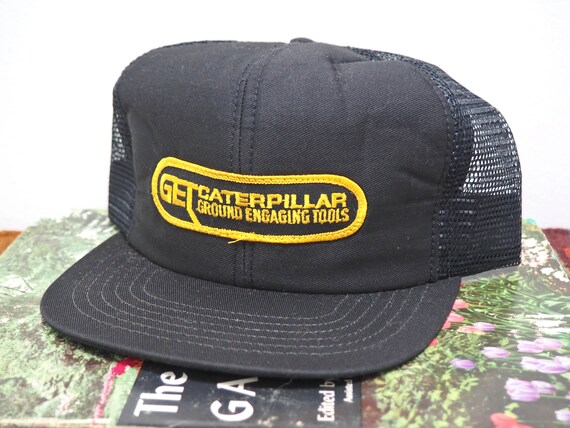 Black GET Caterpillar Hat - Vintage Snap Back Hat… - image 2