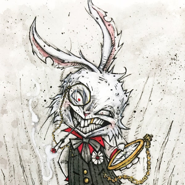The White Rabbit print - Alice in Wonderland - Inktober 2018