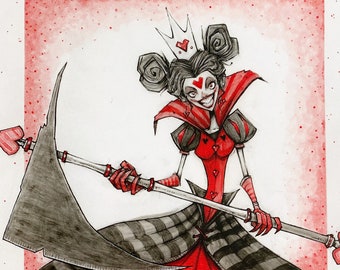The Queen of Hearts - Alice in Wonderland - art print