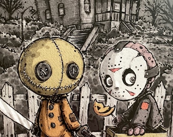 Sam and Jason - Best Horror Buddies - art print