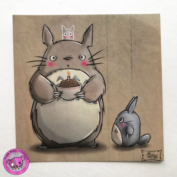 Totoro Joyeux Anniversaire Impression Dart Etsy Totoro Joyeux Anniversaire Impression Dart Etsy