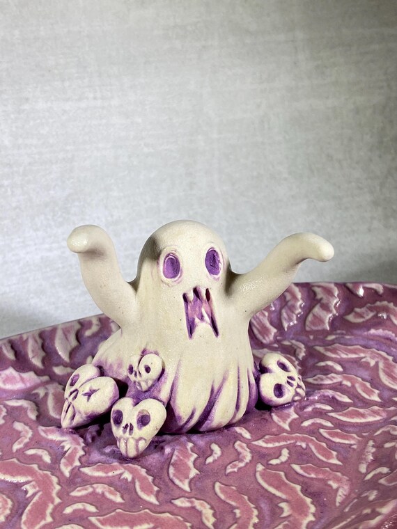 Ceramic ghost jewelry tray, spooky cute ghost ring holder