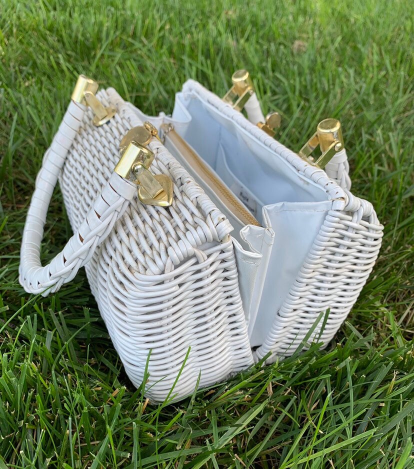 White Basket Weave Purse