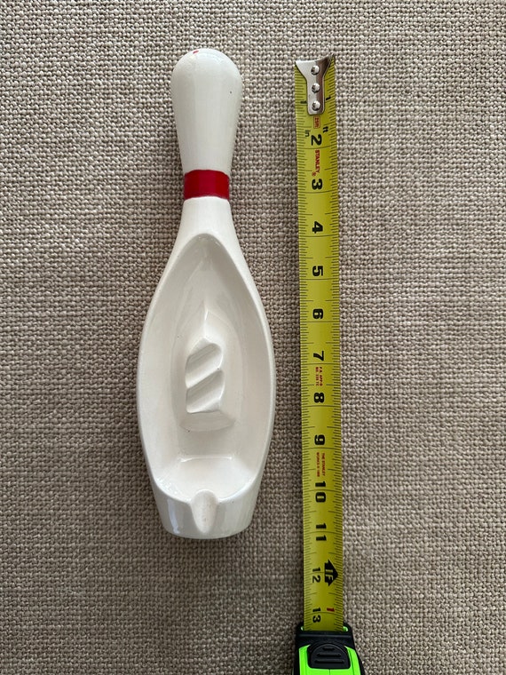 bowling pin cigarette dispenser 1970 Handmade Ceramic Bowling Pin Ashtray