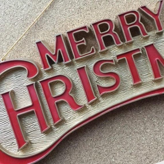 Merry Christmas Sign Home Restaurant Vintage