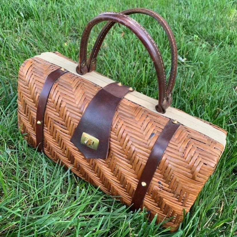 Rectangular Basket Weave Purse