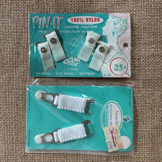 1950s Lingerie Accessories Set – Pin-It Nylon Snap-Ons & Vanity Fair Garters