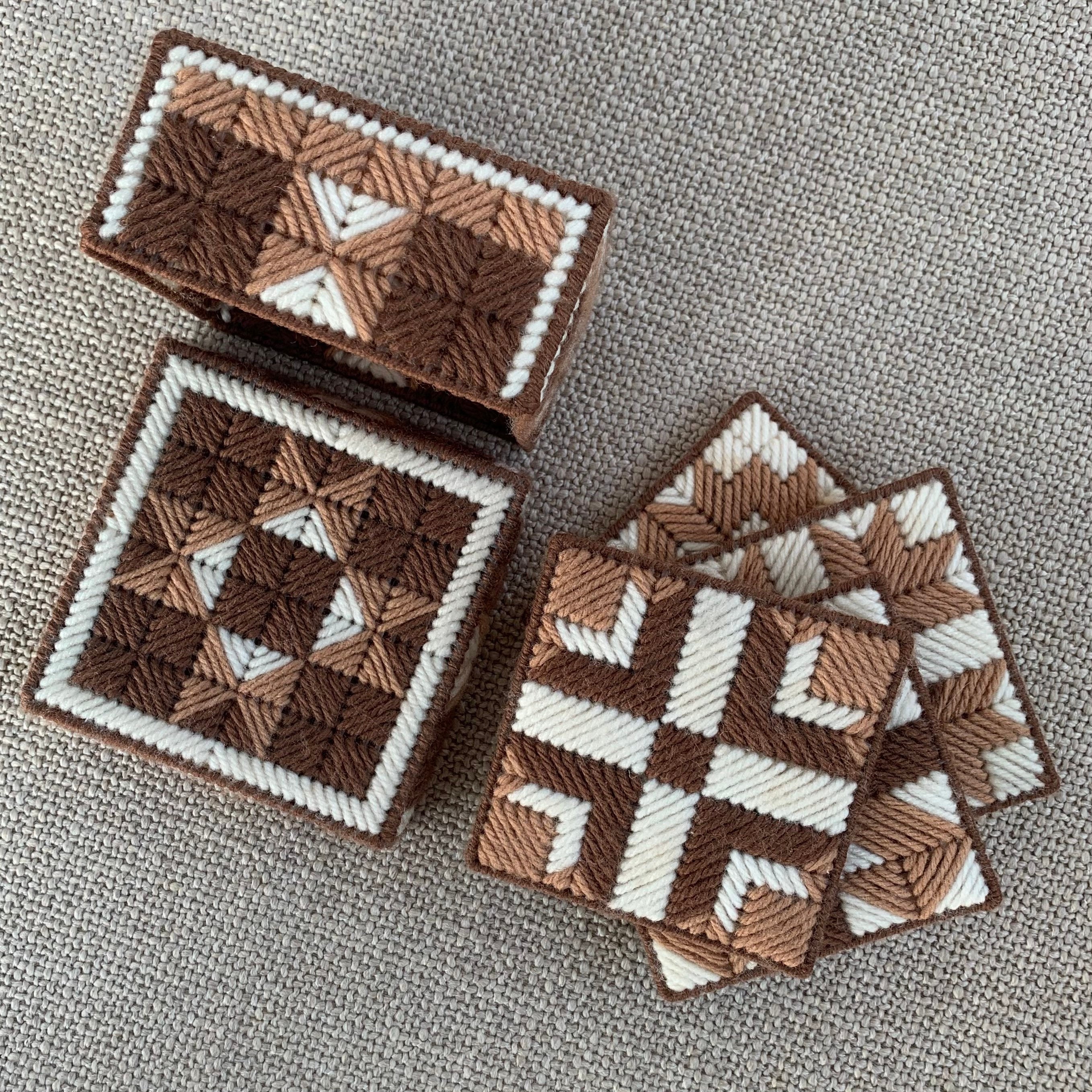 Handmade Woven Coaster Set of 4 Yarn Art