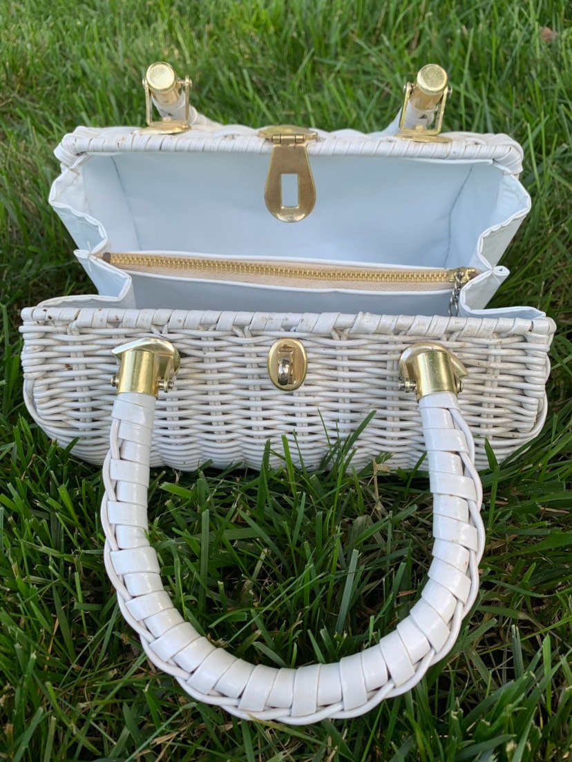 White Basket Weave Purse