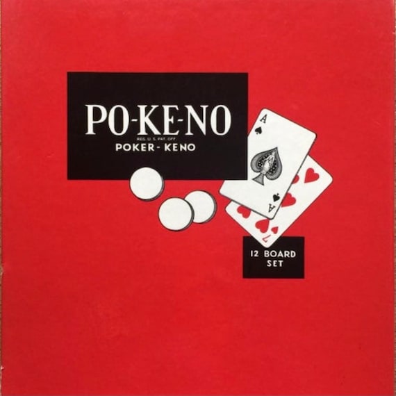 Pokeno Card Game Set Bingo Cards and Poker Chips