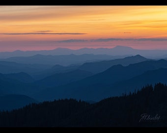 Iron Mtn Layers, Sunset, Layers, Oregon, Landscape Photo, Black & White, Large Wall Art Prints, Building Art, Canvas