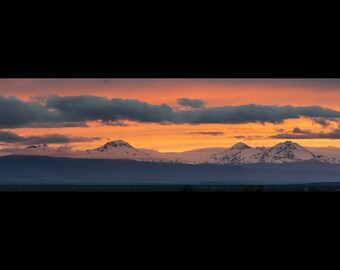 Orange Sisters Sunset, Oregon, Landscape Photo, Large Wall Art Prints, Building Art, Canvas