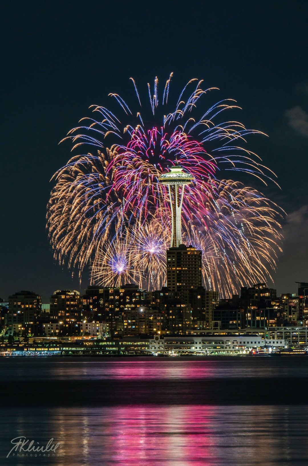Space Needle, Fireworks, Cityscape, Large Wall Art Prints, Building Art