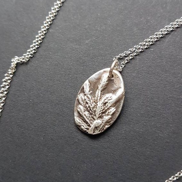 Heather silver necklace - heathland plant