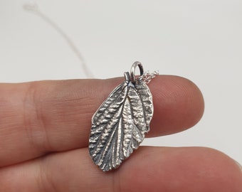 Witch Hazel Tree Leaf Necklace - double sided