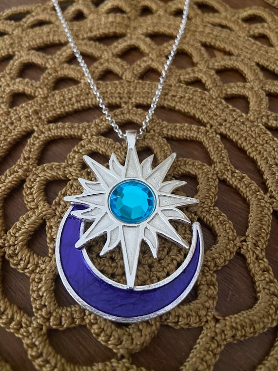 Sterling Silver Bright Finish Twitches Miranda Sun moon Pendant