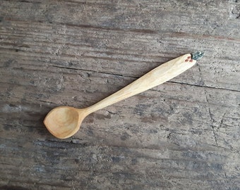 Sycamore 'holly' spoon - Carved holly spoon - Sauce spoon - Hand carved spoon - Sycamore spoon - Unique gift - Kitchen spoon - Spice spoon