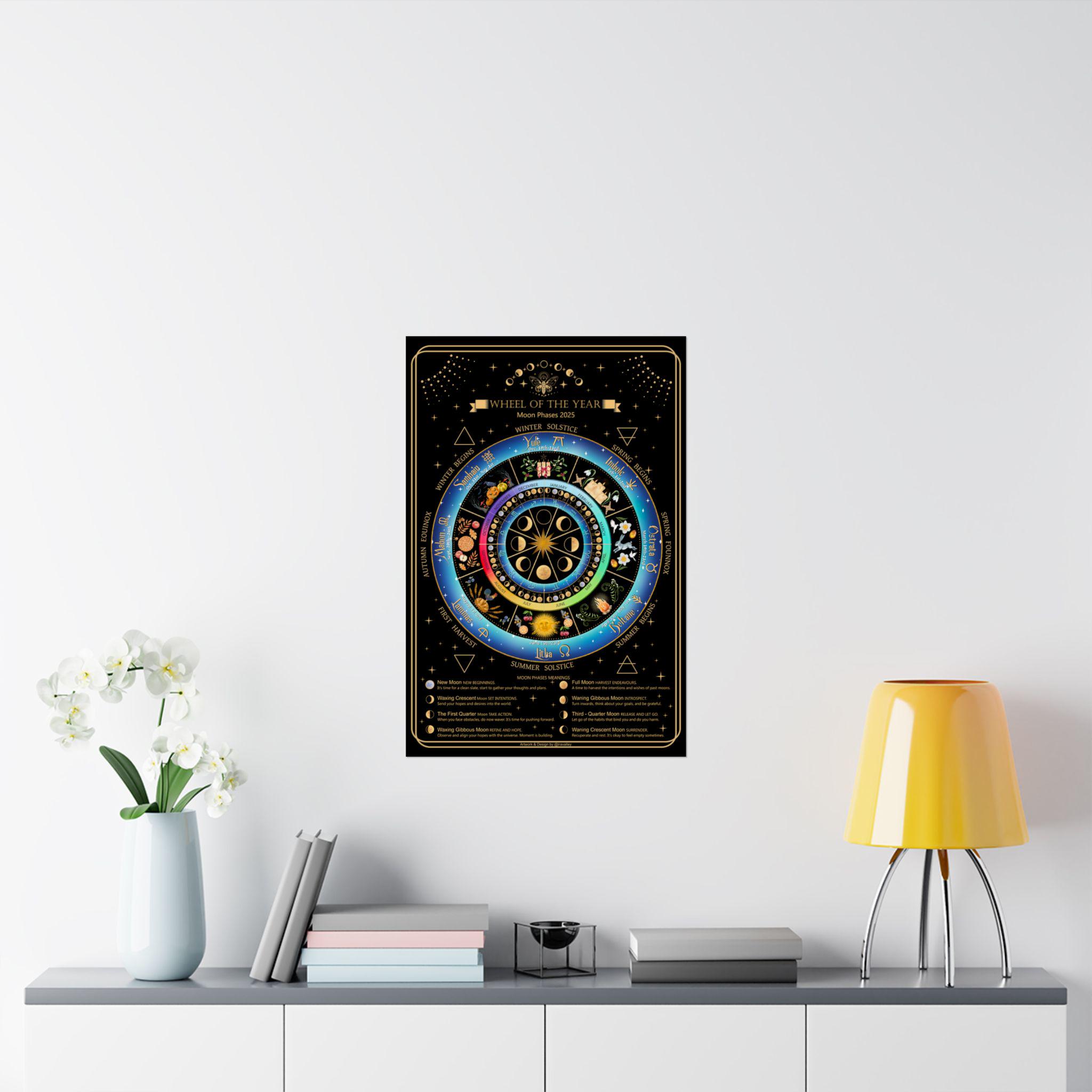 Wiccan Wheel of the Year / Lunar Calendar 2026 ~ Moon Phases/ Seasonal ...