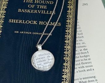 Sherlock Holmes Book Page Necklace