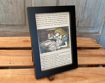 Alice in Wonderland Illustrated Book Page Art