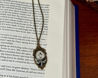 Lantern Waste Through the Wardrobe Book Page Necklace