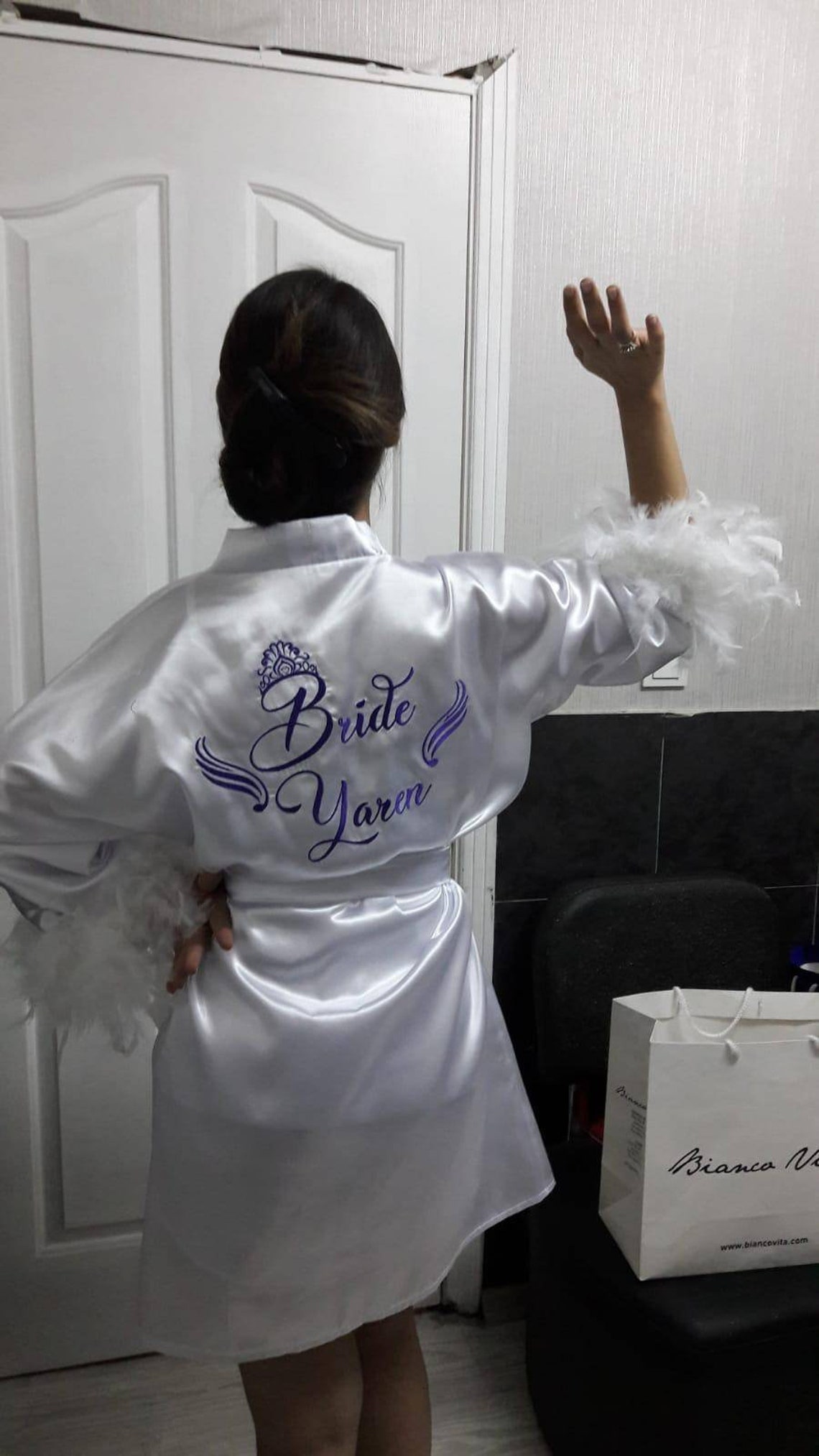 personalised white robe