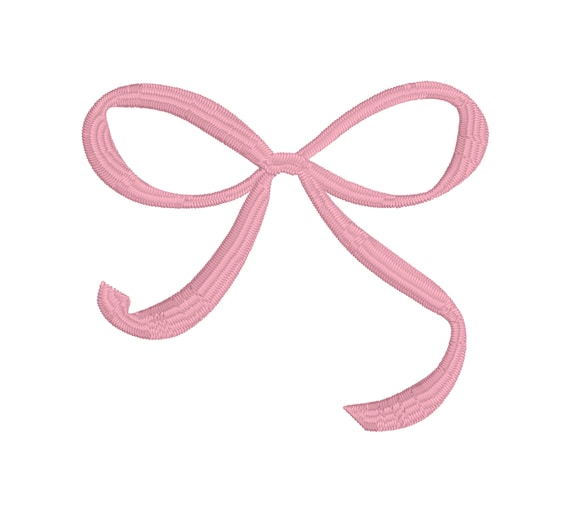Pink Ribbon Bow Machine Embroidery File Design 3 X 3 Inch Hoop