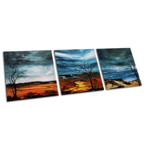 HERBST acrylic painting on canvas abstract modern art unique handmade artwork wall decoration landscape autumn image 1