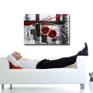 RED & COPPER Acrylgemälde 120 x 80 cm auf Leinwand Struktur Dekoration Malerei auf Leinwand moderne zeitgenössische Kunst Bild 5
