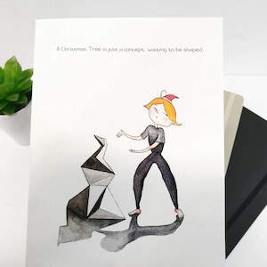 Tarjetas navideñas de arquitectura para arquitectos, divertidas tarjetas de Navidad creativas A5 para estudiantes de diseño, regalos de arte divertidos