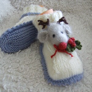 Rudolf Christmas Slippers - Easy DK Knitting Pattern