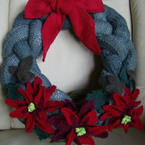 A Trio Of Christmas Wreaths, trims, toys, decorations - Easy Knitting Pattern