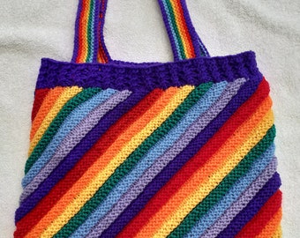 Rainbow Market Tote Bag Knitting Pattern