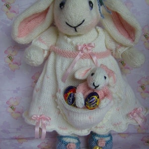 Bethany Easter Bunny (with babies and Egg bag) - Soft Toy Knitting Pattern