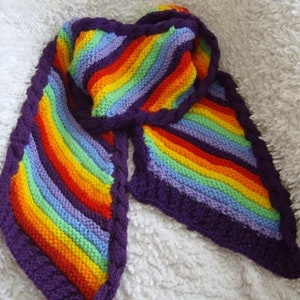 Rainbow Scarf - Easy Chunky Knit Pattern