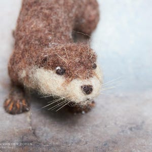 Needle Felted Otter | River Otter Figurine | Realistic Otter Ornament | Felted Decor | Cute Felt Animal