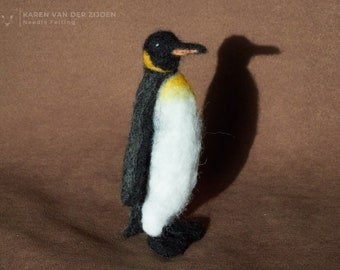 Needle Felted King Penguin - needle felted penguin, realistic bird, handmade felt animals, MADE TO ORDER